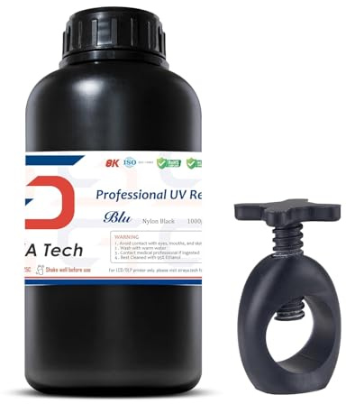 Siraya Tech Blu Nylon-Like 3D Drucker Resin (Nylonschwarz, 1kg) | Außergewöhnlich fest und präzise, hochauflösendes, schnell härtendes 405-nm-UV-Harz für LCD/DLP-Drucker