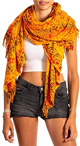 PANASIAM Scarf 190x116cm, B302 orange square, L