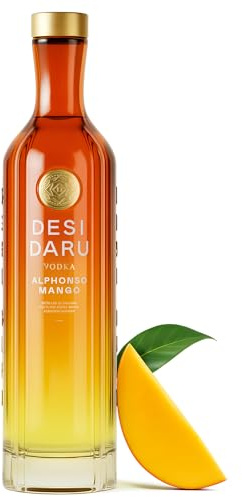 Desi Daru Alphonso Mango Vodka 70cl | Ultra Premium Flavoured Vodka | Made in Britain with Indian Alphonso Mangoes | Smooth Tropical Fruit Taste | Award Winning Spirit