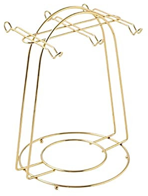 luckxuan Kaffeetassenhalter Home Küche Tischplatte Kaffeetasse Halter 6 Tasse Halter Metall Tasse Halter Drain Organizer, Gold Getränkehalter/Tassenhalter