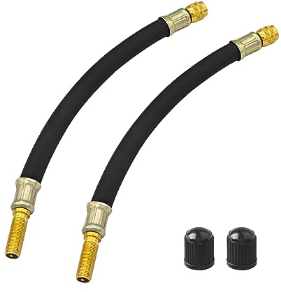 JNNJ 2Pcs Extension de Valve en Caoutchouc, Valves Flexibles Tige D'extension Tuyaux, Adaptateur de Prolongateur de Gonflage de Pneu, Tuyau de Valve Standard pour Véhicules Camion Moto(120mm)