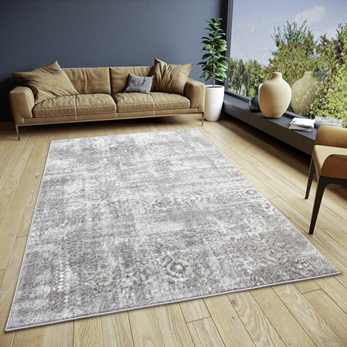 Hanse Home Style Vintage Teppich – Orientalischer Kurzflor Wohnzimmerteppich im Vintage Look, Orient-Teppich Läufer für Schlafzimmer, Esszimmer, Wohnzimmer, Flur – Grau Beige, 160x235cm