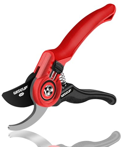 WISEUP Gartenschere, Gartenwerkzeug Gartenschere mit scharfen SK5 Stahlklingen Gartenschere, ergonomische Gartenschere