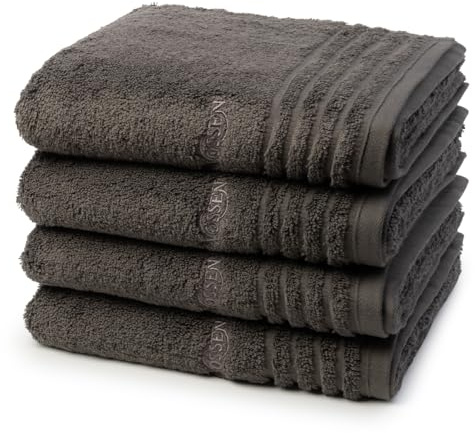 Vossen - 4 teiliges Frottier-Set - Vienna Style Supersoft (4 X Handtuch im Set) - 620 g/m2 - Baumwolle - Frottee - saugstark - weich und flauschig - Slate Grey