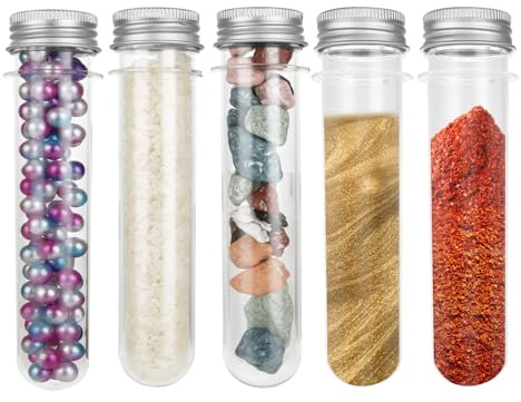 ASelected Plastic Test Tube 30pcs Screw Cap Test Tube 45Ml Reusable Transparent Seal Test Tube with Lid