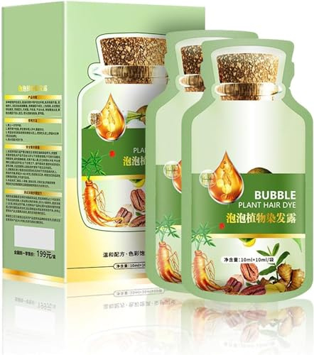 Natural Plant Hair Dye, New Botanical Bubble Hair Dye, Pure Plant Extract for Grey Hair Color Bubble Dye,Natural Plant Hair Dye for Grey Hair (Natural Black)