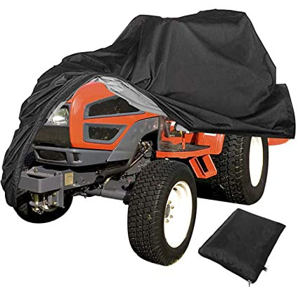 Lawn Mower Cover Waterproof Universal Riding Lawn Tractor Cover UV Resistant Garden Lawn Mower Cover For Ride-On Garden Engine All Season Weather Protection, 190 * 71 * 117cm,Black