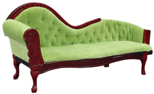 LOGOFUN Puppenhaus Prinzessin Couch Mini Lounge Sofa Modell Vintage Tiny Sofa Stuhl Miniarure Wingback Stuhl für Puppenhaus Wohnzimmer Möbel Zubehör