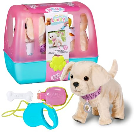 BABY born My Dog Lucky - Soft Toy with 5 different functions - Works with Batteries - Suitable for Children from 3 Years