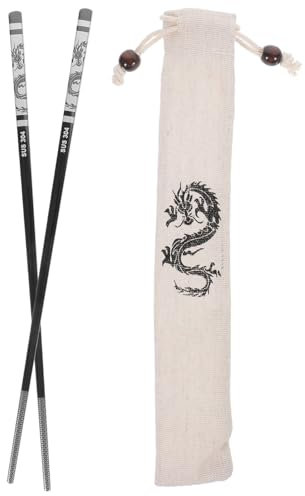 DEARMAMY 1set Bacchette Inossidabile Riutilizzabili Antiscivolo Per e Regali Confezione Per e