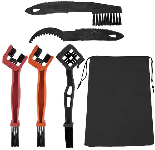 Wondora 5 Stück Kettenreiniger Motorrad, Motorrad Kettenreiniger, Abnehmbarer Kettenbürste Motorrad, Hochwertiger Kettenbürste, Allseitig Gewickelt, für Motorräder und Fahrräder