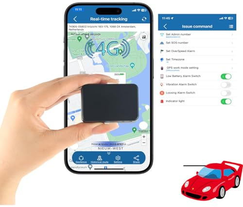 4G Localizzatore GPS per Auto con Scheda SIM 1500mAh Mini GPS Tracker 60 Giorni in Standby, Forte Magnetico e Impermeabile