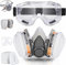 28 in 1 Halb Gesicht Staubmaske Set Filter für Dämpfe, Sand, Asbest, Gas, Säure und Ammoniak mit Schutzbrille, Partikelschutzfiltern Lackierer Masken und mehr mit 20 Filtrierbare Wattepads 2 Patronen