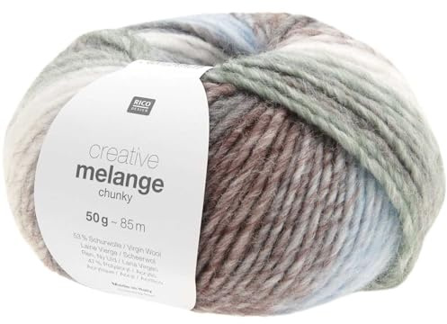 Rico Creative Melange Chunky, dicke Farbverlaufswolle Nadelstärke 6-7 mm zum Stricken oder Häkeln (079 winter forest)