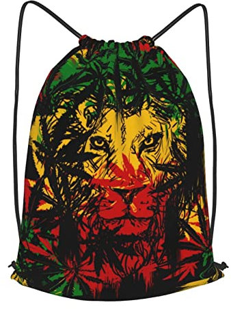 Jamaikanischer Rasta-Löwe Stofftasche Bag Moderne Turnbeutel Nachhaltig Stoff Beutel Für Damen Herren Urlaub