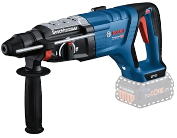 Bosch Professional 18V System Akku-Bohrhammer GBH 18V-28 D (KickBack Control, inkl. Reinigungstuch, Zusatzhandgriff, Tiefenanschlag, ohne Akku/Ladegerät)