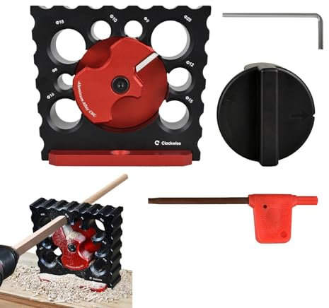 Dispositivo per tasselli, tasselli, dispositivo per tasselli, con struttura rotonda – Trapano elettrico fresatura legno tondo strumento ausiliario per la lavorazione del legno