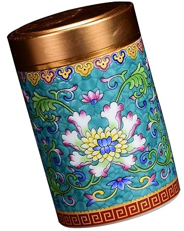 Genérico Caja de té esmaltada latas vacías latas de de galletas contenedor de té mini containers de porcelana bote de de cerámica contenedor de almacenamiento de cerámica Metal