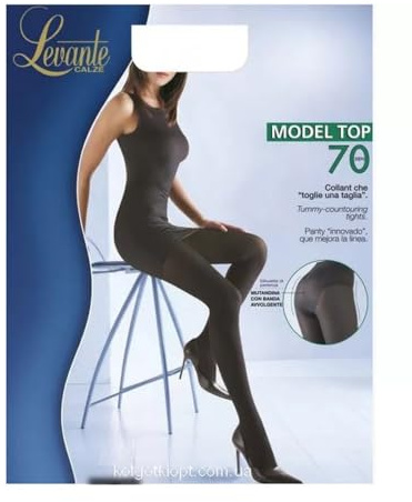 Levante Collant donna calza che toglie una taglia mutandina avvolgente articolo MODEL TOP 70 COLLANT, Moka, 2 - M