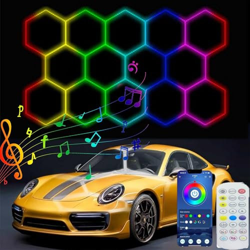 Fohatu Hexagon 𝗹𝗲𝗱 Garage 𝗿𝗴𝗯 𝐠𝐚𝐫𝐚𝐠𝐞𝐧𝐥𝐢𝐜𝐡𝐭𝐥𝐞𝐝 RGB Sechseck Garage Hexagon 𝗹𝗲𝗱 Panel Garage Hexagon 𝐥𝐞𝐝 Garage 𝐥𝐢𝐠𝐡𝐭,Hexagon 𝗴𝗮𝗿𝗮𝗴𝗲𝗻𝗹𝗲𝘂𝗰𝗵𝘁𝗲