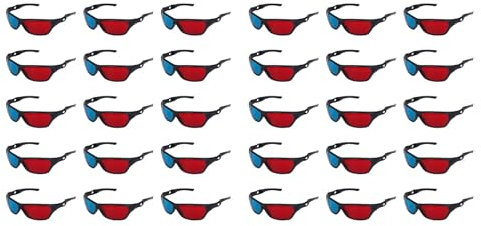 PAGJHRFJG 30x Rojo y Azul Anaglifo Dimensional 3D Vision Lentes para TV Movie Game DVD