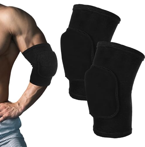 1 Pair Tandem Volleyball Elbow Pads Arm Brace-Pads Elbow-Protector Strap for Kids, Men, and Women - Fitness Arm Knee Protector Elbow Pads for Volleyball (Black)