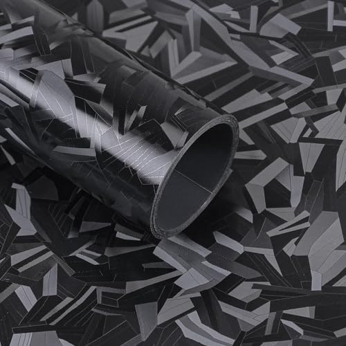 Foneso Carbon Folie Aufkleber Vinyl Autoschutz Premium Schutz für Auto, Motorrad, Maus, Motorradhelme, Controller von (Geschmiedet Schwarz mit Werkzeugen, 300 x 30 cm)