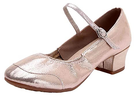 TDEOK Women's Sandals Closed Front Black Pumps Block Heel Low Heel High Heels Elegant Loafer Flats Soft Non-Slip Roman Sandals Leisure Wedding Evening Shoes Summer Shoes, Rose Gold, 6 UK