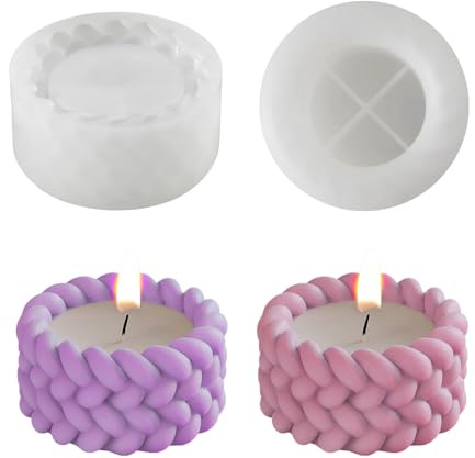 Silikonform Kerzenhalter Teelicht, Gießform Kerzenständer, 2 Stück Beton Gips Epoxidharz Formen Teelichthalter Blumentöpfe Kerzenglas DIY Wiederverwendbar