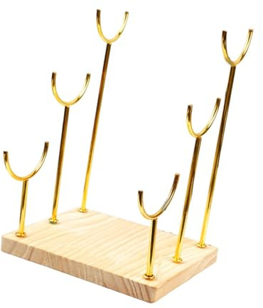 Perfeclan Armbandhalter, Schmuck-Organizer-Ständer, platzsparend, Stabiler Holzsockel für Armbanduhren, Heimkommode, Verkaufsvitrine, Dreischichtig