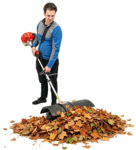 52CC Gasoline Powered Broom Sweeper, Handheld Driveway Cleaner, Air Cooled Snow Blower, Outdoor Handheld Snow Shovel, Specialized for Lawns and Grass Areas