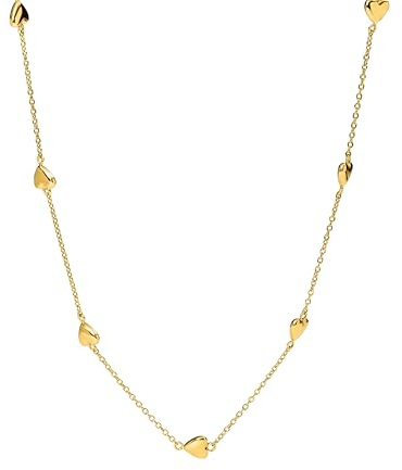 Purelei Alohi Heart Kette Damen – Halskette Damen aus Edelstahl (14K vergoldet) – Wasserfeste Halskette – 40-45 cm Länge verstellbar – Schmuck für deinen individuellen Look