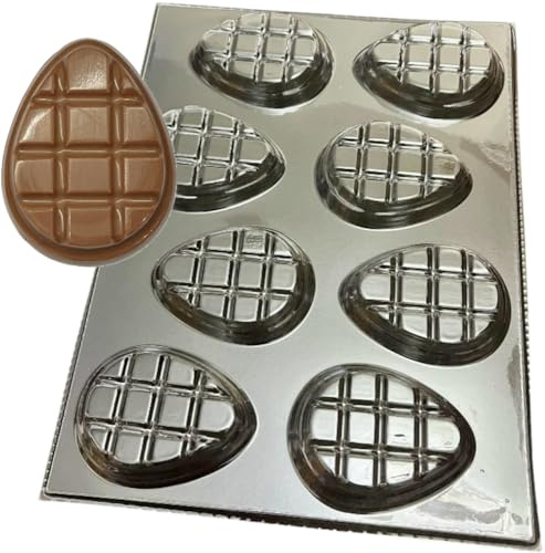 Bite Size Chunky Flat Easter Egg Shaped Chocolate Mould 8 Cavities