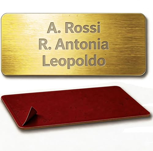 MENKËLL - Targhetta personalizzata - targhetta incisa personalizzata autoadesiva - targhetta 7 x 2 cm ideale per fuoriporta e cassetta delle lettere personalizzabile (Oro, 7x2 cm)