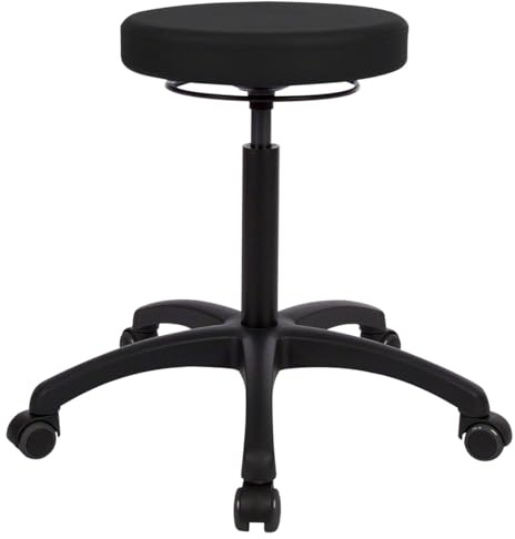 Sport-Tec Drehhocker Standard mit Komfort-Polster und Rollen, Rollhocker Arbeitshocker