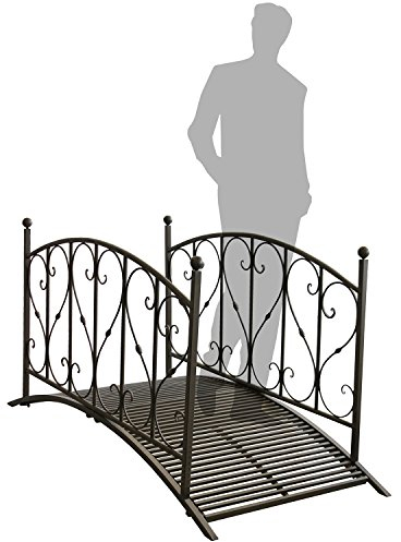 Multistore 2002 Wohaga® Gartenbrücke Teichbrücke Metallbrücke Gartenteichbrücke Brücke mit Geländer Metall in Antik-Optik