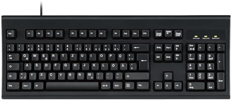 Perixx PERIBOARD-106 Business Tastatur mit hohen Tasten - USB - Ergonomisch gerundete Form - Hohe Membran-Tasten für schnelles Tippen - QWERTZ DE-Layout - Schwarz
