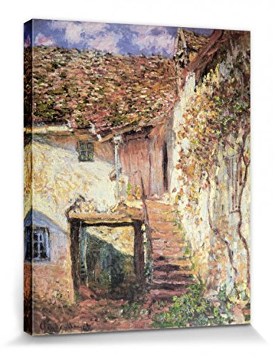 1art1 Claude Monet Poster Die Treppe, 1878 Bilder Leinwand-Bild Auf Keilrahmen | XXL-Wandbild Poster Kunstdruck Als Leinwandbild 50x40 cm