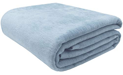 ZOLLNER Kuscheldecke flauschig in 150x200 cm - weiche und langlebige Sofadecke in hellblau - waschbar bis 40°C - Mischgewebe - mit elegantem Einfassband - Hotelqualität - Oeko Tex® Zertifiziert