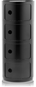 Kartell Componibili, 4 Elements, Schwarz, Runde Basis