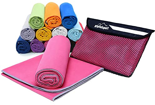 gipfelsport Mikrofaser Handtuch - Microfaser Handtücher Set, Strandtuch, Badetuch I groß, schnelltrocknend I für Sport, Beach, Reise, Outdoor, Camping I leicht, dünn, klein I 200x90cm I Fuchsia