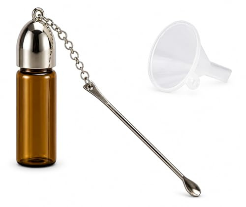 M&M SMARTEK Mini dosatore con cucchiaino per Tabacco da fiuto, Marrone | Dosatore compatto per tabacco da fiuto, riutilizzabile e pratico; controllare colore, misura e accessori inclusi.