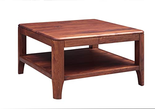 MASSIVMOEBEL24.DE Couchtisch Sheesham Dunkelbraun geölt Brooklyn #10 | 70x70x40 cm (BxTxH)22kgMid CenturyzerlegtvollmassivMASSIVMOEBEL24.DE