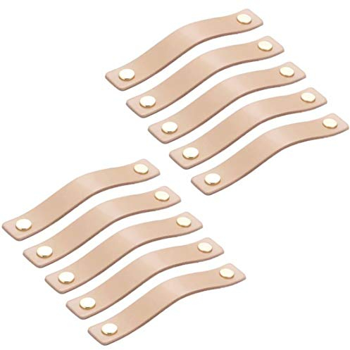 FBSHOP(TM) 10 stücke Handgemachte Pu-Leder Möbelgriff Modernen Stil Ledergriff Türgriffe Möbelknopf Möbelgriffe, Möbel Hardware Schubladengriff