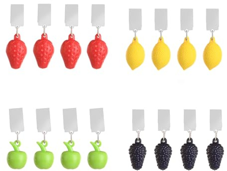 16 STK Tischdeckenbeschwerer Obst bunt farbig Tischdeckenklammern Gewichte schwer Tischdecken Hänger Tischdeckenklammern Äpfel Zitronen Weintrauben Erdbeeren