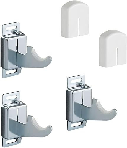 Support mural pour radiateurs en aluminium avec réglage vertical et horizontal, capacité de charge jusqu'à 100 kg. Couvercles, vis et chevilles inclus - 3 pièces.