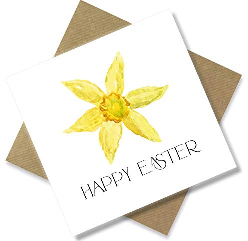 Happy Easter Karte – Osterwünsche Grußkarte – Aquarell Floral Religiös für Freund oder Familie – Punkcards