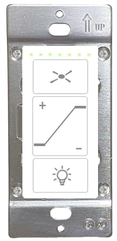 Nexete Ceiling Fan Control & Dimmer Wall Switch, 2 in 1 Light and Ceilig Fan Combination Light Switch,Single Pole,No Wi-Fi Capability, Neutral Wire Needed.