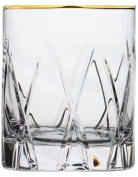 ARNSTADT KRISTALL Premium Whiskyglas London clear (10 cm) Kristallglas mundgeblasen · handgeschliffen · Handmade in Germany · 24 Karat Goldrand
