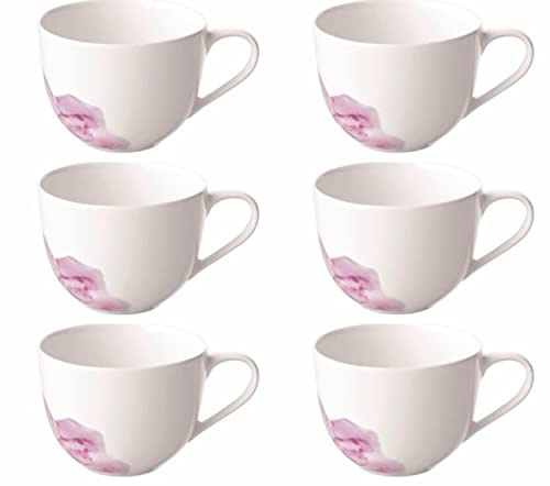 Villeroy & Boch Rose Garden - Lot de 6 tasses à café - 160 ml - Avec décoration florale - Porcelaine de qualité supérieure - Motif floral